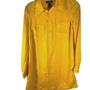 New ModCloth gold zebra shirt dress XS